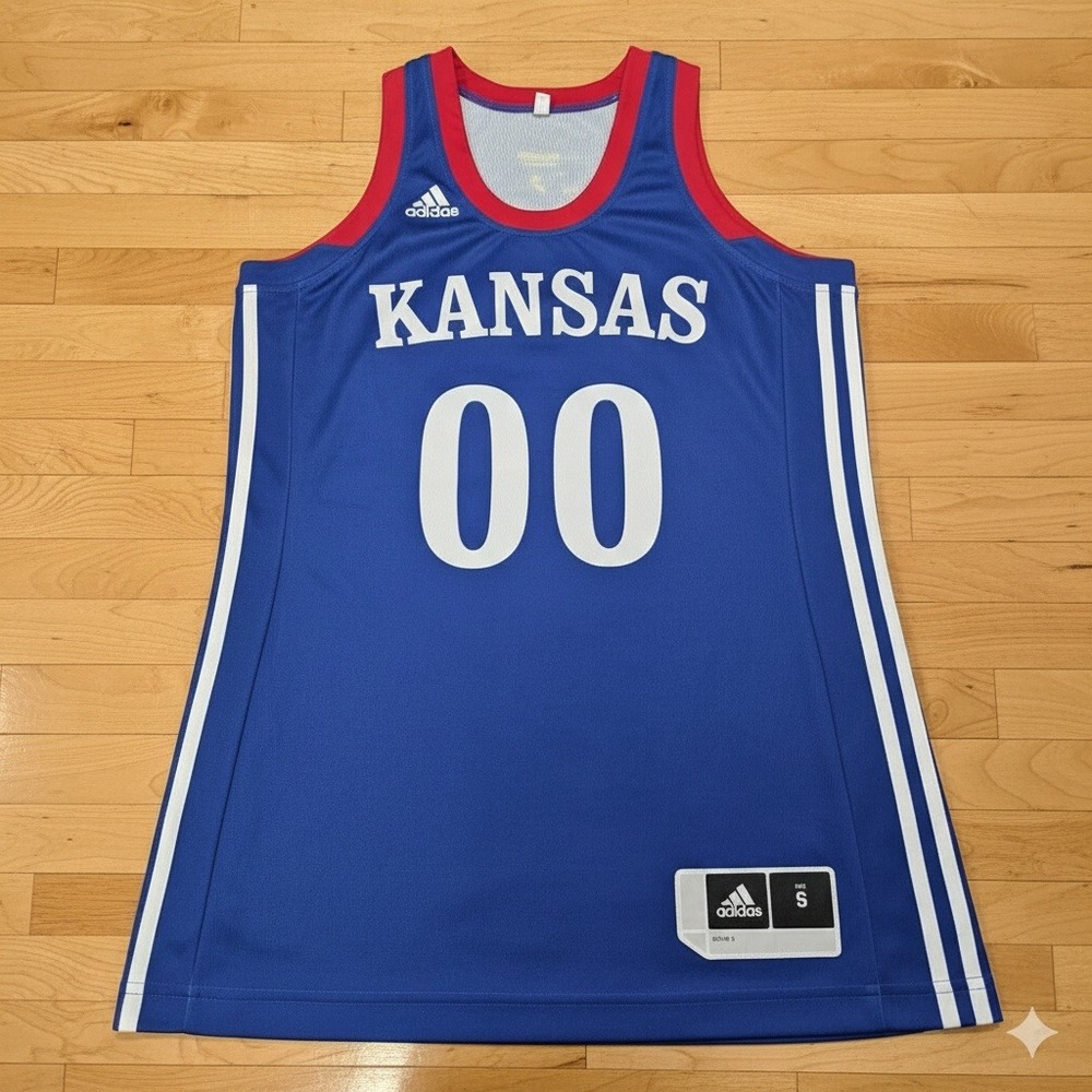 Adidas‎ Kansas Jayhawks Basketball Jersey Sample 00 Blue Red White Size S